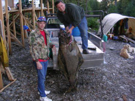 one of the large halibut caught